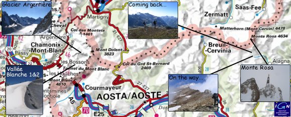 Map of Chamonix - Monte Rosa